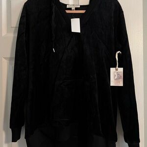 Jessica Simpson Maternity Black Velvet Hoodie NWT